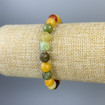 Assorted Bead Bracelet faceted ball 8mm+-, length 18cm+-, stretch