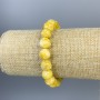 Jadeite Beaded Bracelet 10mm Faceted Round Beads, 18cm length, stretchy