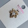 Pendant Xuping "Leaf" with White Crystal, diameter ~16 mm, length ~19 mm, 18K gold plating