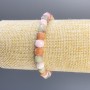 Jadeite Beaded Bracelet with Faceted Cubes, 7 mm diameter, 18 cm stretch