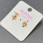 Xuping Ball Stud Earrings with Green Crystal, 9mm ±, 18K Gold Plating