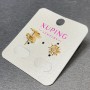 Xuping stud earrings with white crystal, 9 mm, 18K gold plated