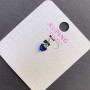 Xuping Pendant 'Heart with Blue Crystal', 6mm diameter ±, 12mm length ±, Rhodium-plated