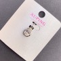Xuping Pendant with White Crystal, 8 mm diameter, 16 mm length, rhodium-plated