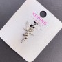 Pendant Xuping "Fairy" with white crystals, diameter 14 mm, length 27 mm, rhodium