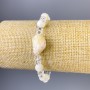 Bracelet with Mother-of-Pearl, 7 mm diameter ± and Czech Crystal, 6×5 mm diameter ±, length 18 cm ± stretch