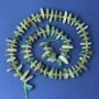 Tourmaline Chip Beads 10x4mm ± with Seed Beads, 2mm Diameter ± on Thread, Length 40cm ±