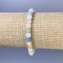 Morganite Bracelet Faceted Cube, 6 mm Diameter ±, 18 cm Length ±, Stretch Bracelet