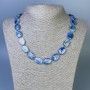 Kianite Necklace Oval 18×13 mm, 50 cm length with clasp