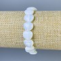 Moonstone Heart Bracelet, 12x12 mm diameter, 18 cm length, stretch