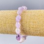 Bracelet with natural amethyst, multifaceted, 10×12 mm diameter, 18 cm length, stretch