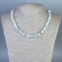 Morganite Bead Necklace, bead diameter 4–12×2–4 mm, length 45 cm ± with clasp