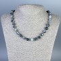 Hawk's Eye Necklace, Faceted Beads, 8–12×9 mm, 50 cm length ± with clasp