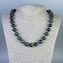 Falcon's Eye Necklace with Smooth Beads, 12 mm diameter, approx. 50 cm length, with clasp