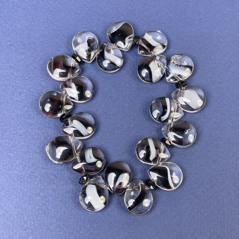 Murano glass bracelet 'Butterfly', bead diameter 15×12 mm, length about 18 cm, stretch