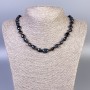 Falcon's Eye Faceted Necklace, bead diameter 9–13×9 mm, length 50 cm +/- with clasp
