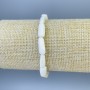 Natural Mother-of-Pearl Bracelet with Faceted Beads 14x5 mm, 18 cm Stretch