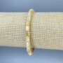 Faceted Mother-of-Pearl Bracelet, 6x5 mm Beads, 18 cm Stretch