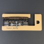 Triple eco-leather bracelet with cross inlay on the clasp, length 18-24 cm, brown and black