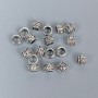 Bead insert findings, silver metal color, 5x3.5 mm, hole diameter about 3 mm, packaging 20 g (~100 pcs)