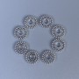 Bead-insert findings in silver metal color, 7×2 mm with approximately 2 mm hole, packaging 20 g (~50 pcs).