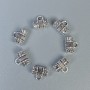 Bail hardware, silver color, dimensions 8×8×4 mm +/-, hole diameter 3 mm +/-, diameter 1.8 mm +/-; packaging 20 g (~45 pcs)