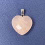 Heart Pendant, Natural Faceted Rose Quartz Stone, 20×20×8×25 mm+