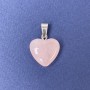 Pendant Heart natural stone Rose Quartz 16x16x6x25mm+