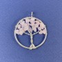 Pendant Tree of Life Rose Quartz Natural Stone 31x36mm +
