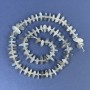 Labradorite chip beads, 9-12×3 mm, on a thread, 40 cm long, with seed beads