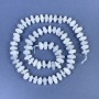 Blue Agate Drop-Shaped Beads with Seed Beads 8-10x4mm +/- on Thread, Length 39 cm