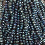 Blue Czech Crystal Beads with Plating, Faceted Rondel, Diameter 8x6mm + -, Length 40cm +