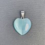 Pendant Heart Lapis Synthetic Cat's Eye Stone 20x20x5x28mm+