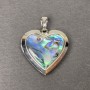 Haliotis Heart Pendant in Silver-Toned Metal, 29x28mm ± for Photo Storage