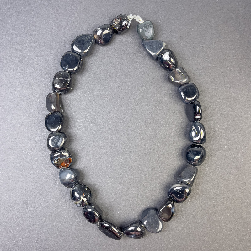 Agate Teardrop Beads 15–19×14 mm on thread