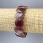 Bracelet Strawberry Quartz Link, oval 18×14 mm, length 18 cm stretch