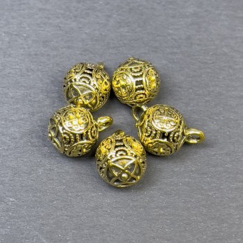 Gold-tone Pendant for Jewelry, diameter 9.5×12 mm, packaging 5 pcs