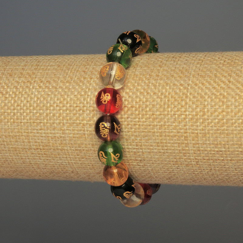 Glass Bead Bracelet, Smooth Beads, 10mm Diameter, 18cm Length, Stretch