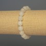 Bracelet with White Quartz Faceted Beads, 10 mm diameter, 18 cm length, stretch