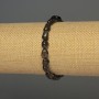Smoky quartz faceted bead bracelet, 7-10×7 mm, 18 cm stretch