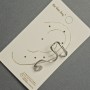 Ear cuff in silver-tone metal with white crystal, 16x28mm