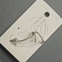Cafe-style stud on the ear, silver-colored metal, 15×35 mm +- white crystals