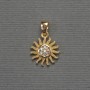 Pendant 'Sun', diameter 12×16 mm ±, white crystals, gold-tone metal