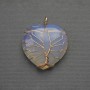 Heart Pendant with Moonstone in Golden Woven Setting, 30x30 mm diameter ±, 37 mm length ±