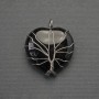 Agate Heart Pendant in a Silver-Plated Weave, diameter 30x30 mm ±, length 37 mm ±