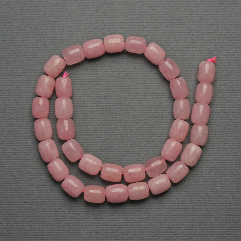 Pink Quartz Barrel Beads, diameter 11x9mm+- on a string, length 38cm+