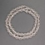 Beads natural stone Rock Crystal faceted bicones, diameter 6x7 mm ±, length 39 cm ±