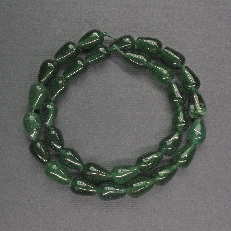 Chrysoprase Teardrop Beads, 8x12 mm, 37 cm length