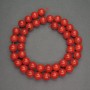 Natural red Coral beads smooth ball, diameter 9mm+-, length 40cm+