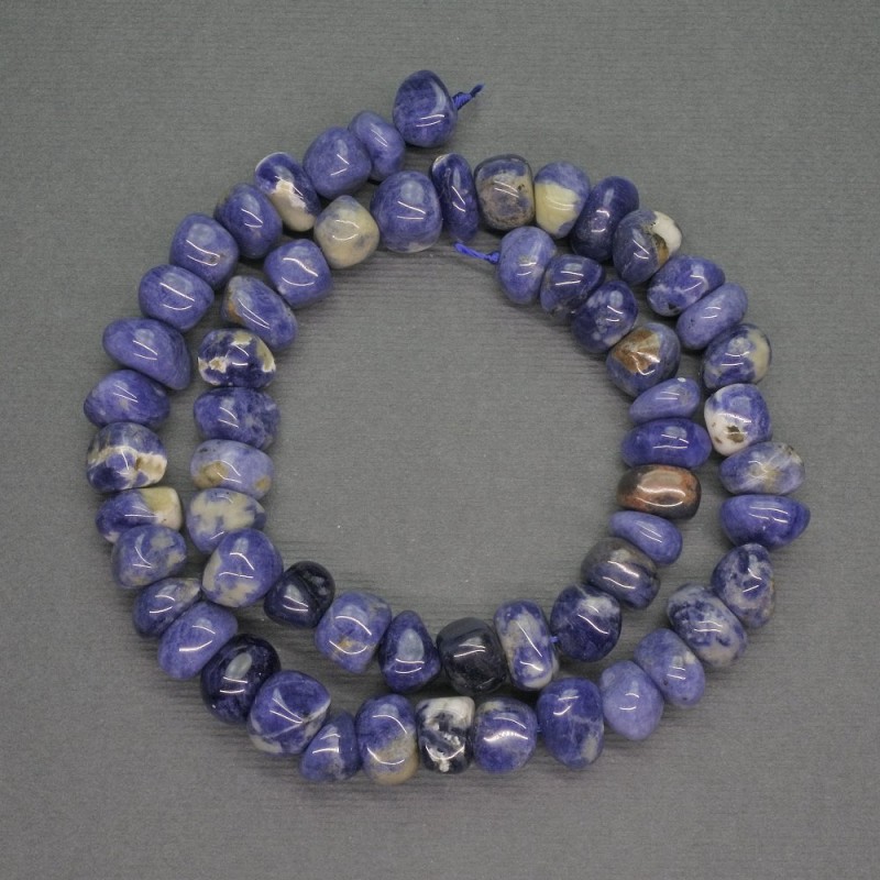 Faceted natural sodalite beads, 8mm diameter, 40 cm length